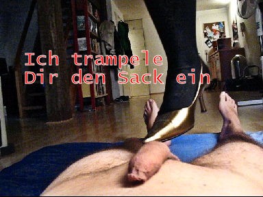 Ich trampel Dir den Sack ein