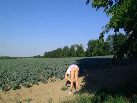 Nass und geil bei der Feldarbeit