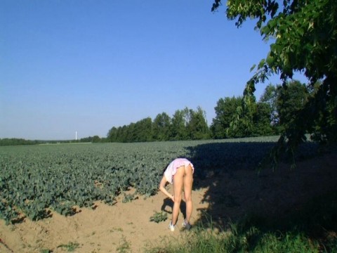 Nass und geil bei der Feldarbeit