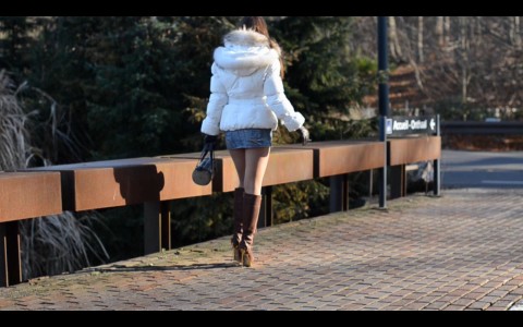 walking in gianmarco lorenzi 16cm metal heel boots & miniskirt
