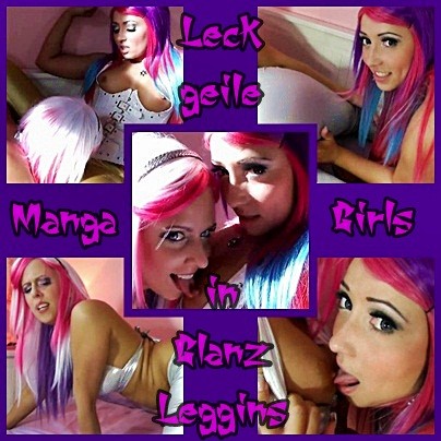 Leckgeile Manga-Girls in Glanzleggins