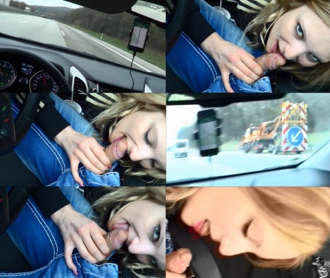 Blowjob bei 150km auf der Autobahn