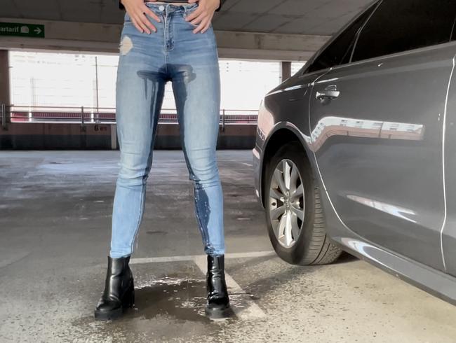 High waist Jeans komplett durchnässt