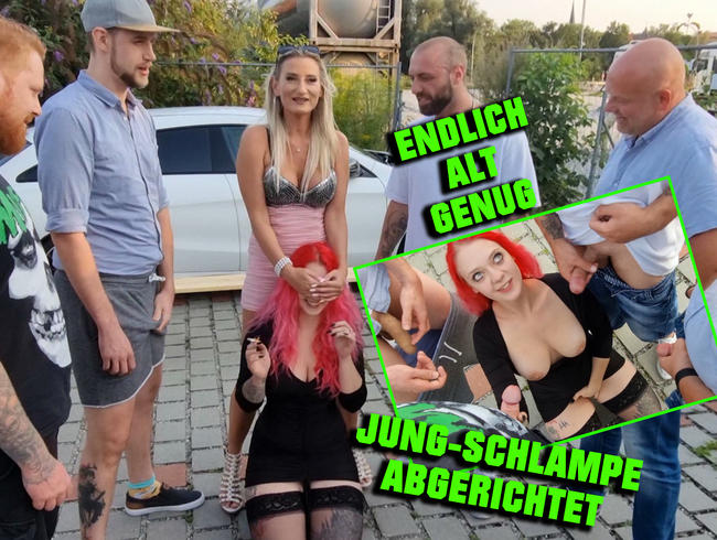 Jung-Schlampe endlich Alt genug! Am Geburtstag zum Gangbang Luder gemacht!