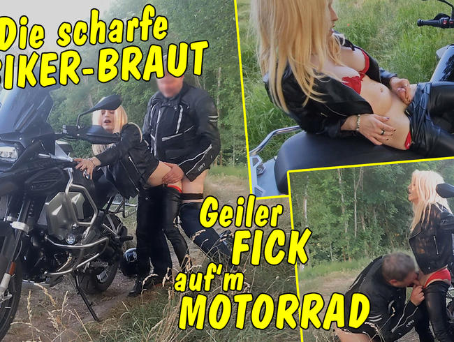 Die scharfe Biker-Braut! Geiler Outdoor Fick aufm Motorrad!